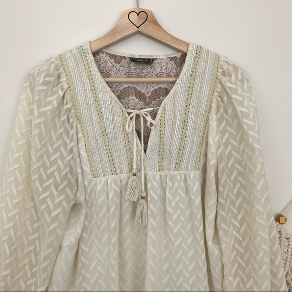 Anthropologie One September Attylie Embroidered Boho Peasant Blouse - Picture 6 of 10